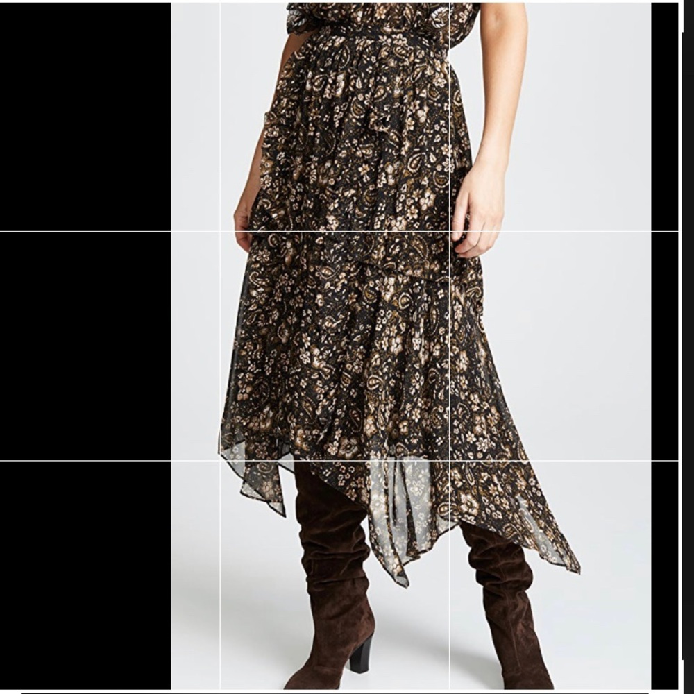 Ulla Johnson Torri Handkerchief Hem Paisley Skirt